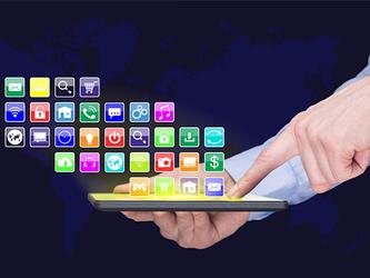 Tablet with icons